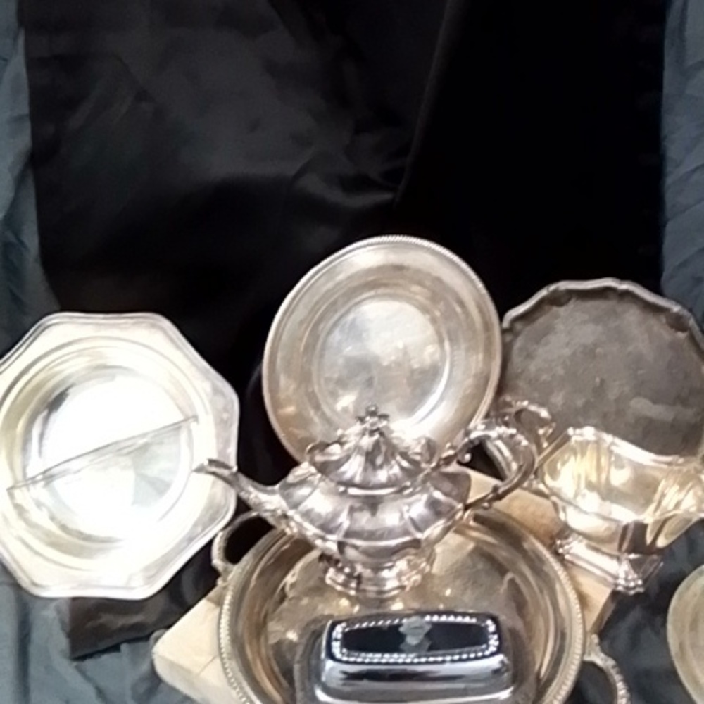 Antique Silver Dining collection including Reed Barton Silver plate